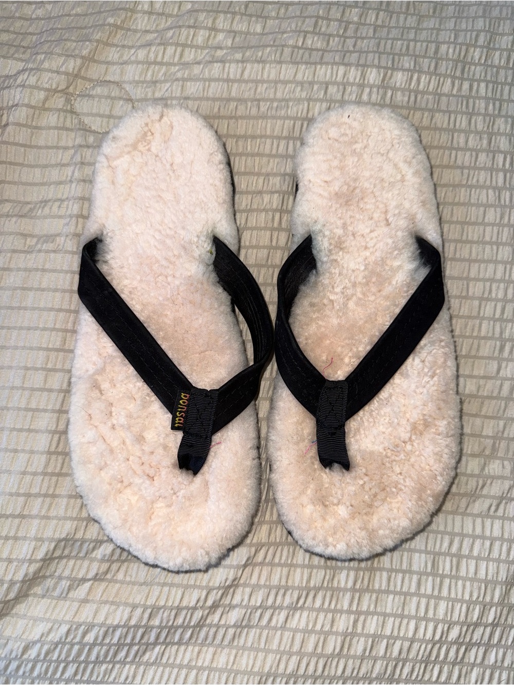 Bonsai Black Sheepskin Sandals 9